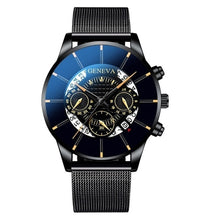 Load image into Gallery viewer, Geneva Men's Calendar Mesh Strap Watch