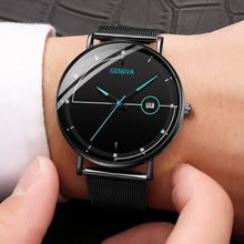 Load image into Gallery viewer, Geneva Men's Ultra-thin Stainless Steel Calendar Watch