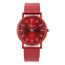 Load image into Gallery viewer, Geneva Woman&#39;s Single Color Quartz Watch Mesh Strap
