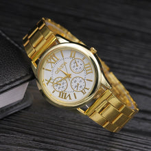 Load image into Gallery viewer, Geneva Women&#39;s Luxury Stainless Steel Gold-look Watch
