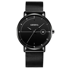 Load image into Gallery viewer, Geneva Men&#39;s Ultra-thin Stainless Steel Calendar Watch
