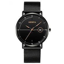 Load image into Gallery viewer, Geneva Men&#39;s Ultra-thin Stainless Steel Calendar Watch
