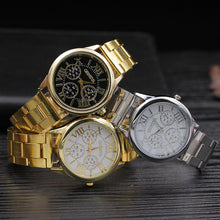 Load image into Gallery viewer, Geneva Women&#39;s Luxury Stainless Steel Gold-look Watch
