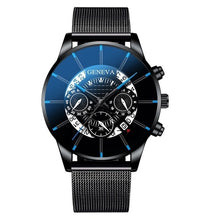 Load image into Gallery viewer, Geneva Men&#39;s Calendar Mesh Strap Watch
