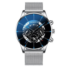 Load image into Gallery viewer, Geneva Men&#39;s Calendar Mesh Strap Watch
