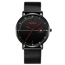 Load image into Gallery viewer, Geneva Men&#39;s Ultra-thin Stainless Steel Calendar Watch
