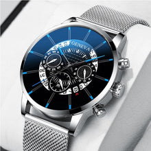 Load image into Gallery viewer, Geneva Men&#39;s Calendar Mesh Strap Watch
