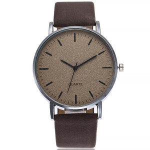 Geneva Men's Retro Leather Strap Quartz Watch