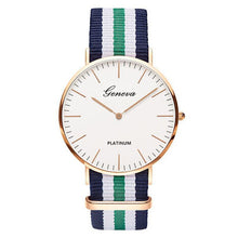 Load image into Gallery viewer, Geneva Unisex Tri-Colored Nylon Strap Quartz Watch Unisex
