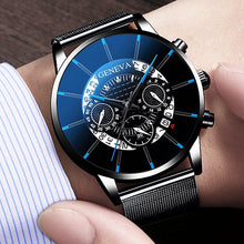 Load image into Gallery viewer, Geneva Men&#39;s Calendar Mesh Strap Watch
